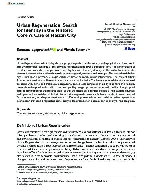 (PDF) Urban Regeneration: Search for Identity in the Historic Core A ...