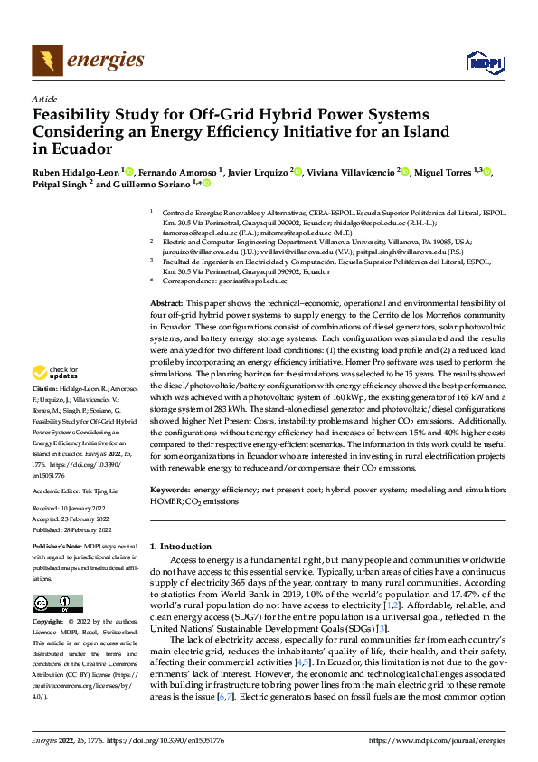 (PDF) Feasibility Study for Off-Grid Hybrid Power Systems Considering ...