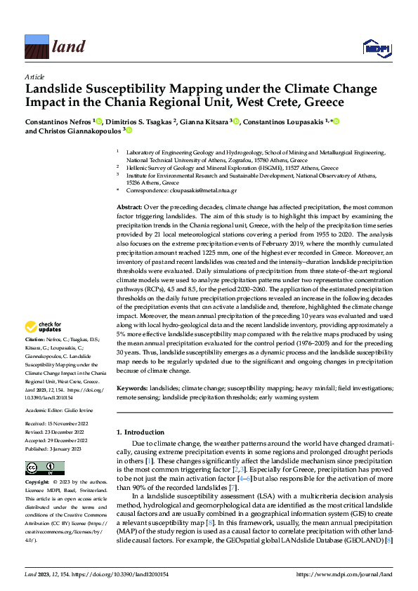 (PDF) Landslide Susceptibility Mapping under the Climate Change Impact ...