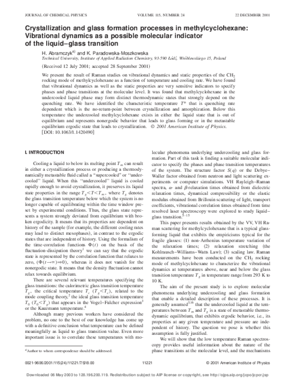 (PDF) Crystallization and glass formation processes in ...