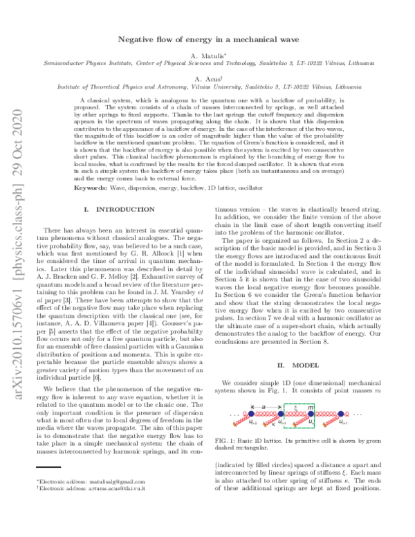 (PDF) Negative flow of energy in a mechanical wave
