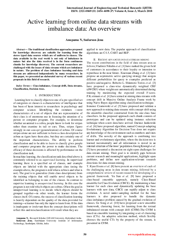 (PDF) Active learning from online data streams with imbalance data : An ...