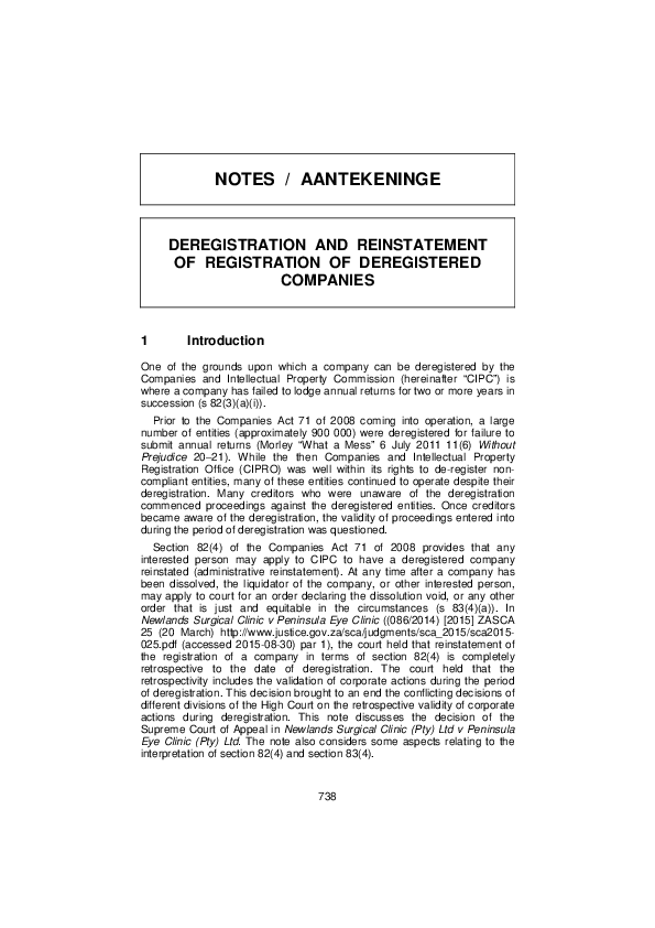 (PDF) Deregistration and Reinstatement of Registration of Deregistered ...