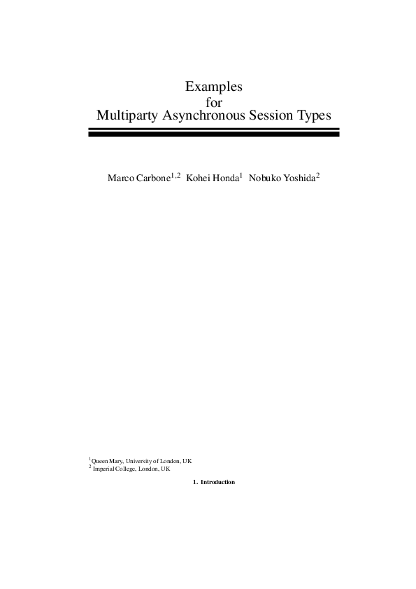 (PDF) Examples for Multiparty Asynchronous Session Types