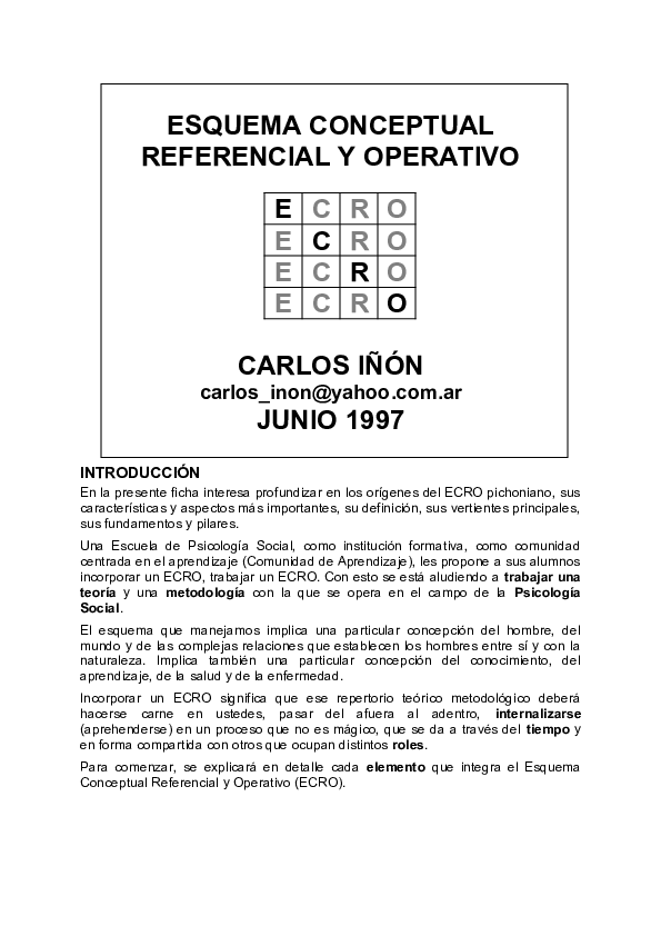 (DOC) ECRO - ESQUEMA CONCEPTUAL REFERENCIAL Y OPERATIVO