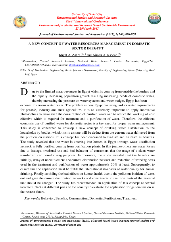 (PDF) A New Concept of Water Resources Management in Domestic Sector in ...