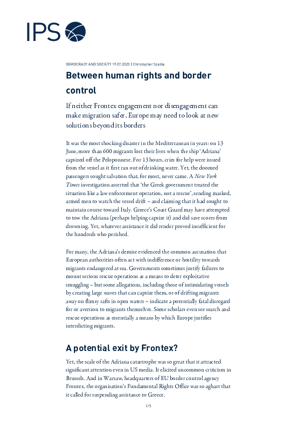 (PDF) Between human rights and border control
