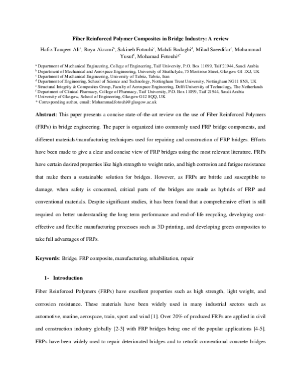 (PDF) Fiber reinforced polymer composites in bridge industry