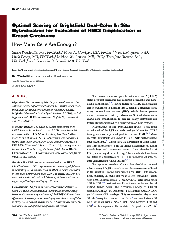 (PDF) Optimal Scoring of Brightfield Dual-Color In Situ Hybridization ...