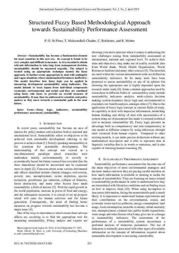 (PDF) Structured Fuzzy Based Methodological Approach towards ...