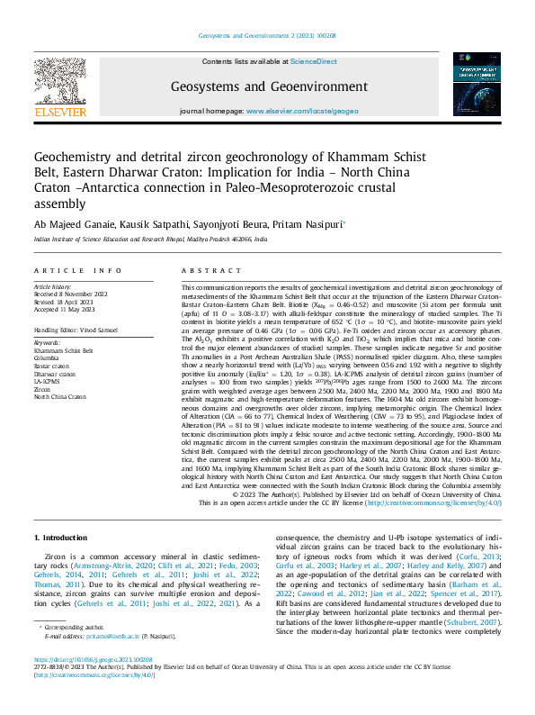 (PDF) Geosystems and Geoenvironment