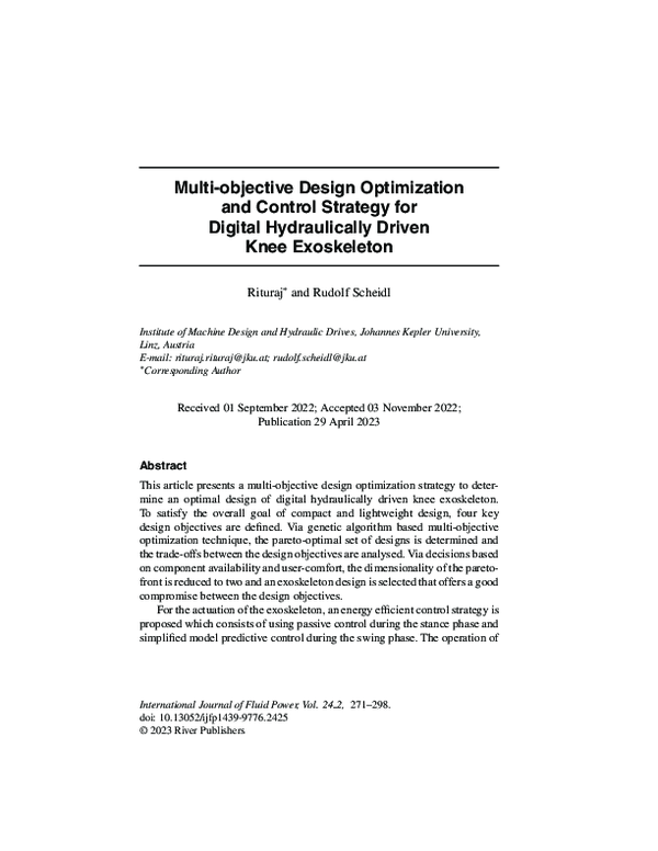 (PDF) Multi-objective Design Optimization and Control Strategy for ...