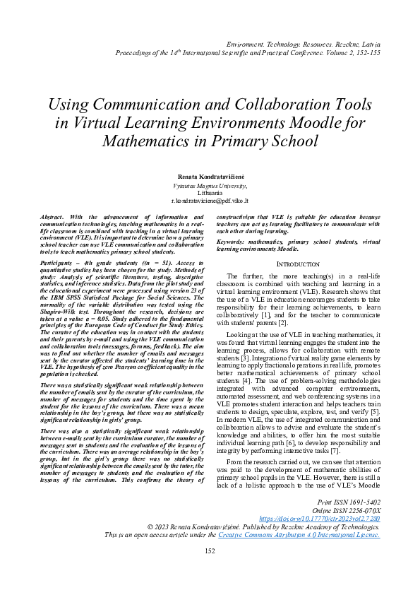 (PDF) Using Communication and Collaboration Tools in Virtual Learning ...