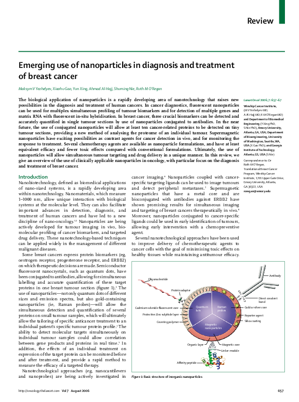 (PDF) Emerging use of nanoparticles in diagnosis and treatment of ...