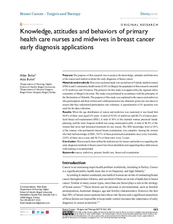 (PDF) Knowledge, attitudes and behaviors of primary health care nurses ...