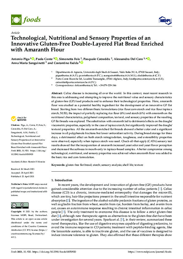 (PDF) Technological, Nutritional and Sensory Properties of an ...