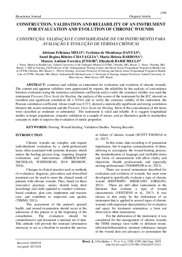 (PDF) Construction, validation and reliability of an instrument for ...