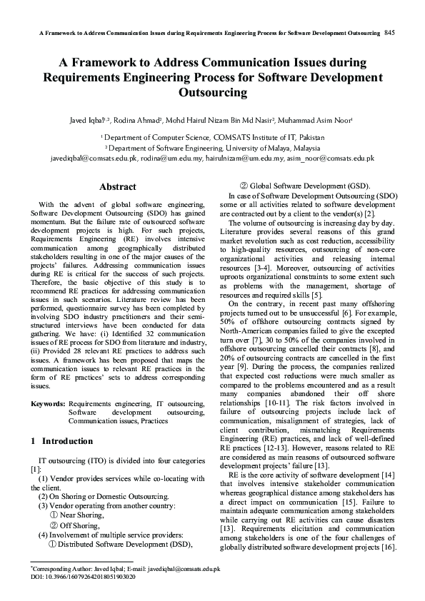 (PDF) A framework to address communication issues during requirements ...