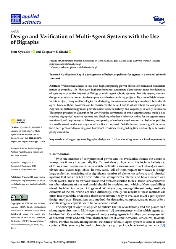 (PDF) Design and Verification of Multi-Agent Systems with the Use of ...