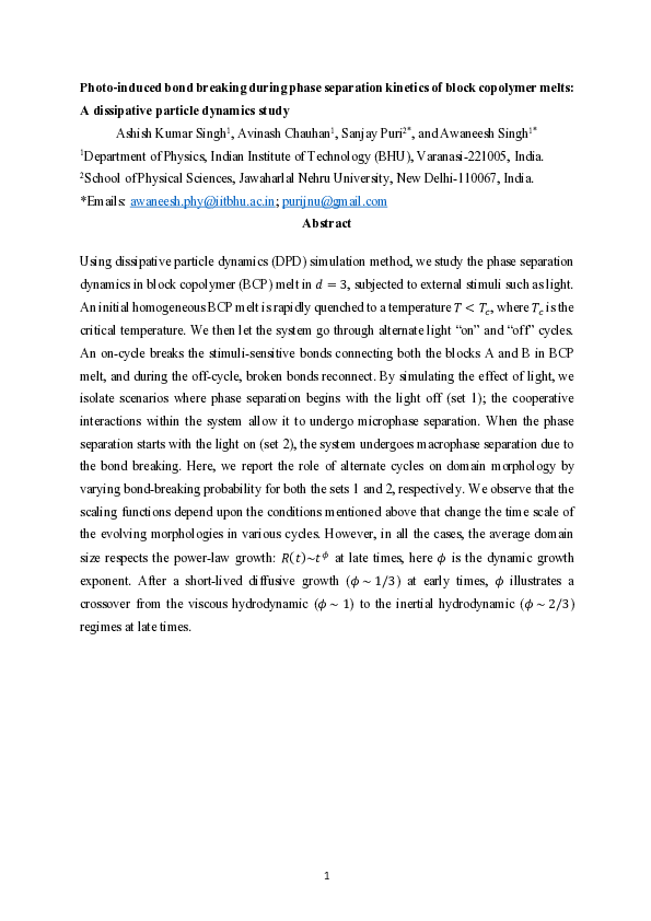 Photo-induced bond breaking during phase separation kinetics of block copolymer melts: a dissipative particle dynamics study