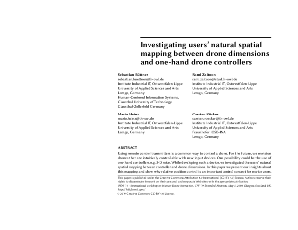 (PDF) Investigating users' natural spatial mapping between drone ...