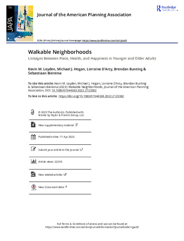 (PDF) Walkable Neighborhoods: Linkages Between Place, Health, and ...