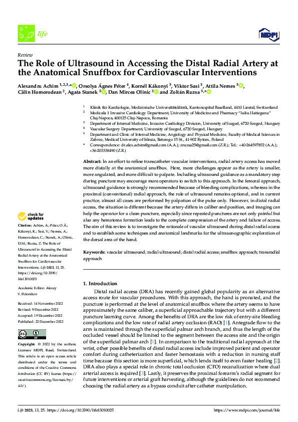 (PDF) The Role of Ultrasound in Accessing the Distal Radial Artery at ...