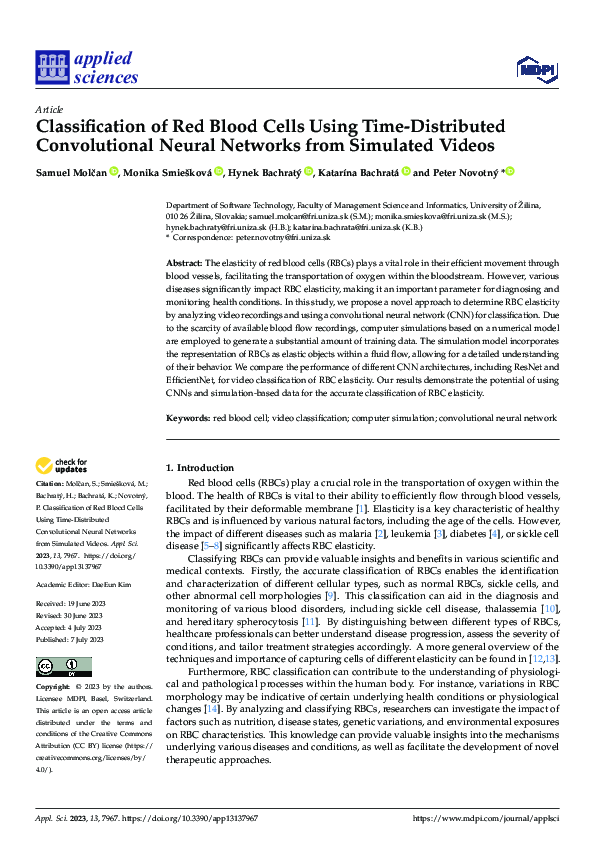 (PDF) Classification of Red Blood Cells Using Time-Distributed ...