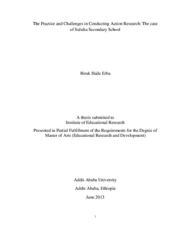 (PDF) The practice and challenges in conducting action research: the ...