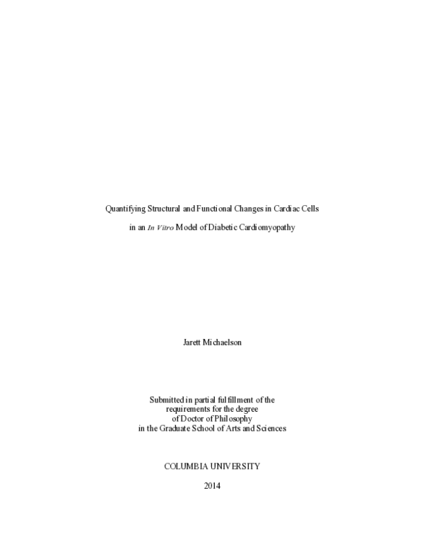(PDF) Quantifying Structural and Functional Changes in Cardiac Cells in ...