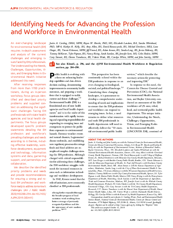 (PDF) Identifying Needs for Advancing the Profession and Workforce in ...