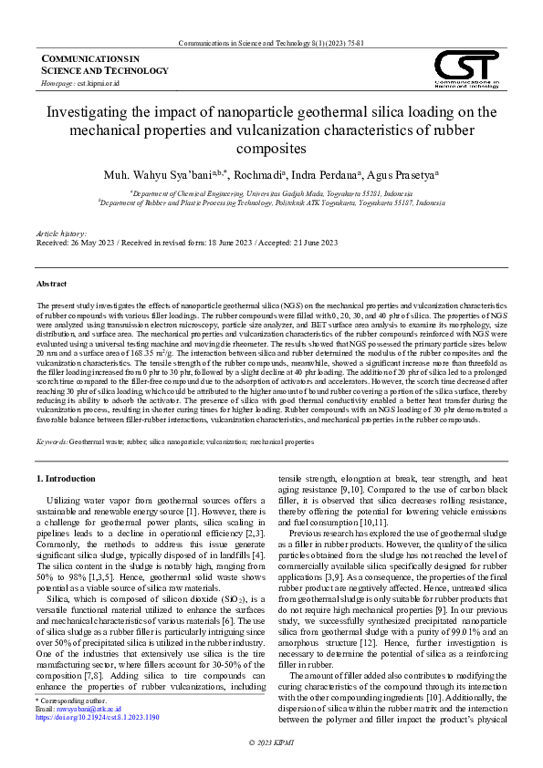 (PDF) Investigating the impact of nanoparticle geothermal silica ...