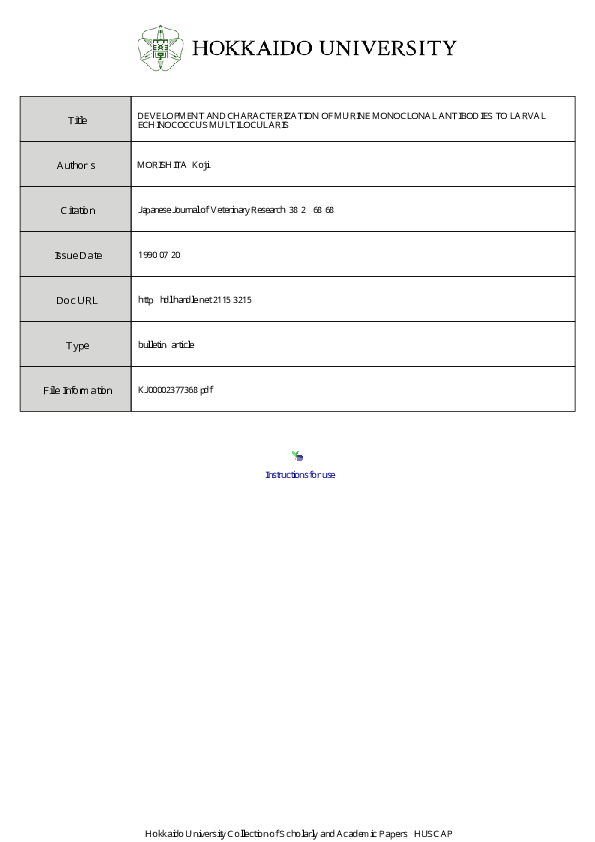 (PDF) Development and Characterization of Murine Monoclonal Antibodies ...