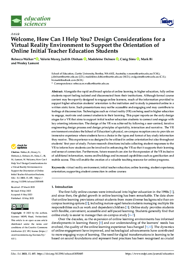 (PDF) Welcome, How Can I Help You? Design Considerations for a Virtual ...