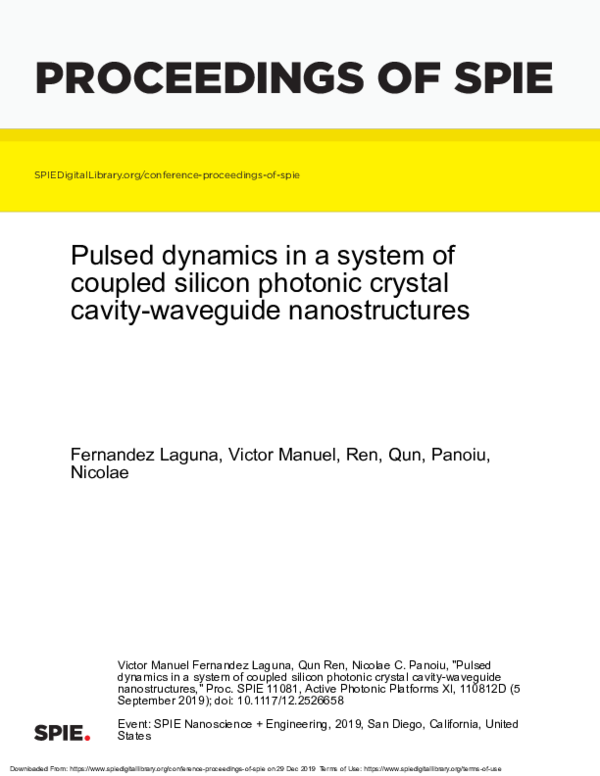 (PDF) Pulsed dynamics in a system of coupled silicon photonic crystal ...