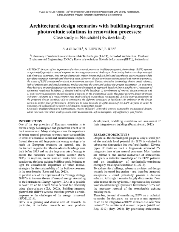 (PDF) Architectural design scenarios with building-integrated ...