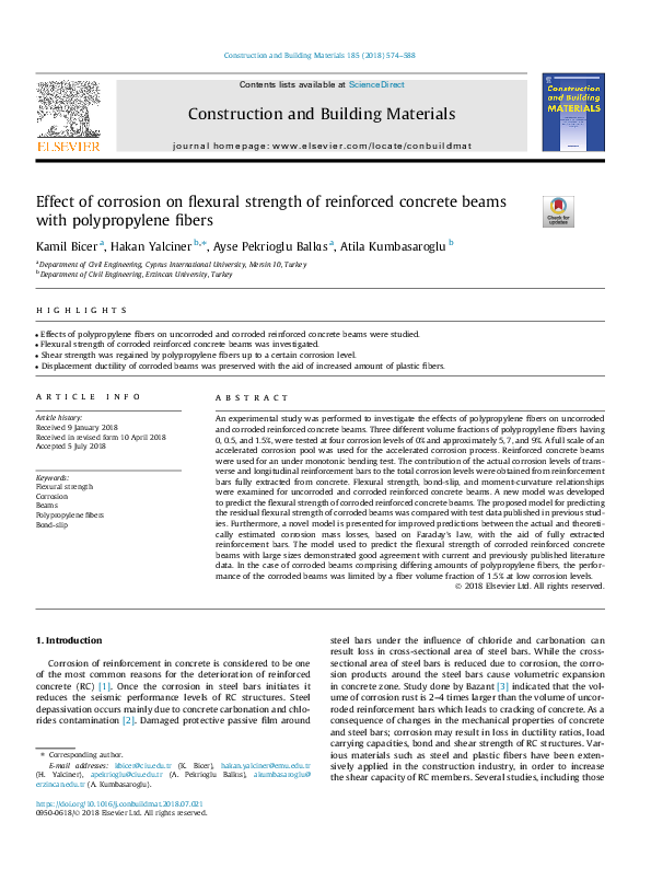 (PDF) Effect of corrosion on flexural strength of reinforced concrete ...