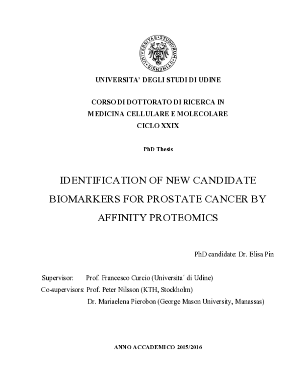(PDF) Identification of new candidate biomarkers for prostate cancer by ...