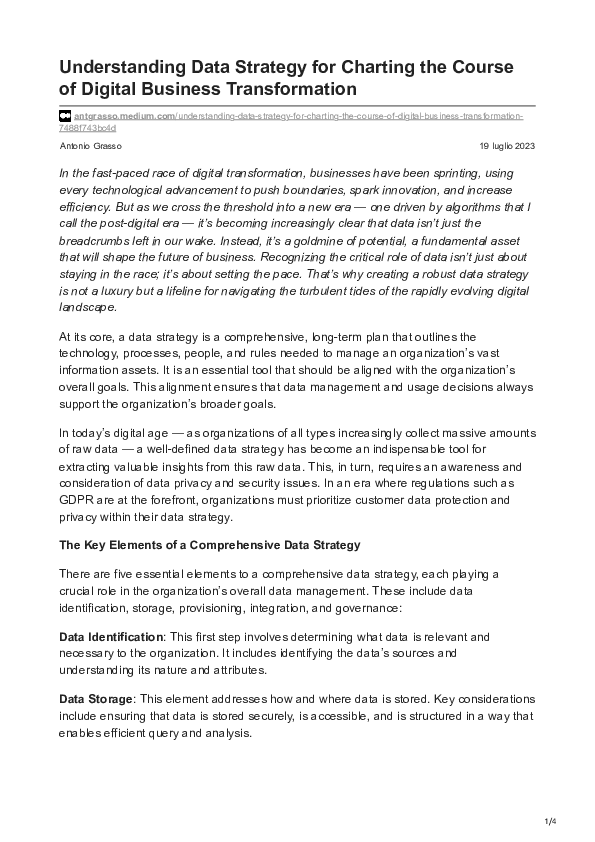 (PDF) Understanding Data Strategy for Charting the Course of Digital ...