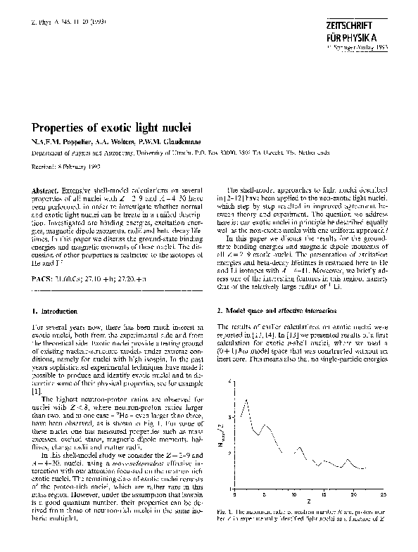 (PDF) Properties of exotic light nuclei