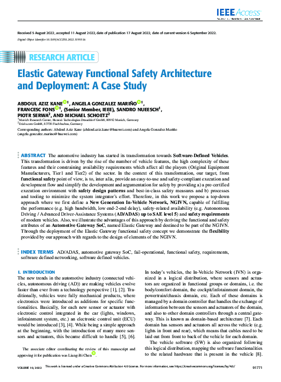(PDF) Elastic Gateway Functional Safety Architecture and Deployment: A ...