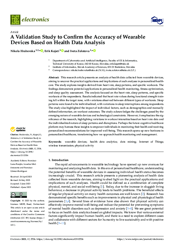 (PDF) A Validation Study to Confirm the Accuracy of Wearable Devices ...