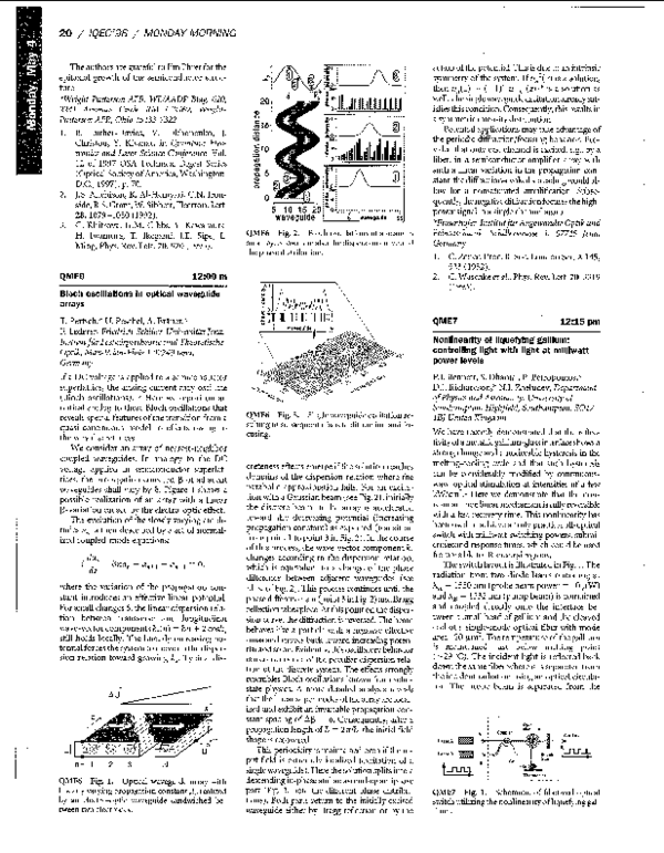 (PDF) Bloch oscillations in optical waveguide arrays