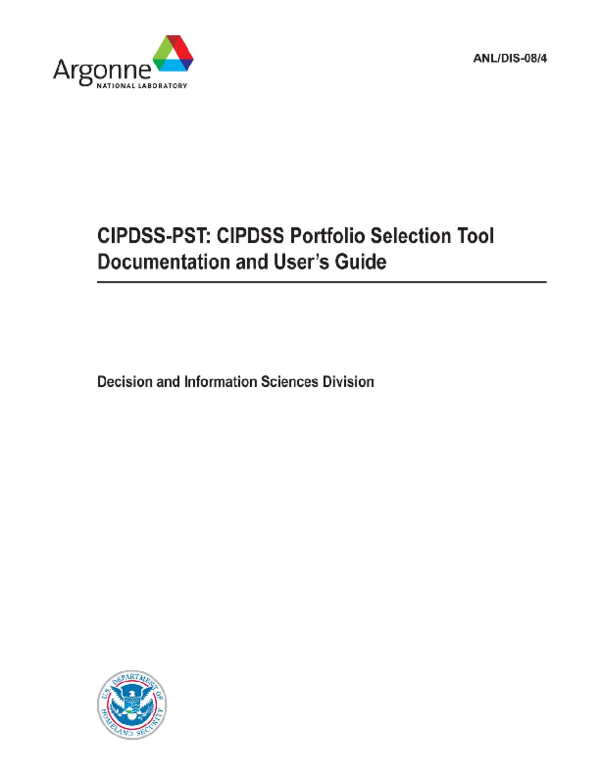 (PDF) CIPDSS-PST: CIPDSS portfolio slection tool documentation and user ...