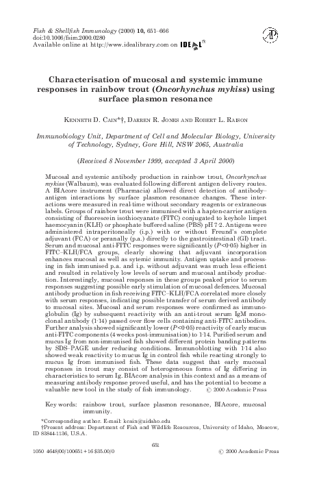 (PDF) Characterisation of mucosal and systemic immune responses in ...