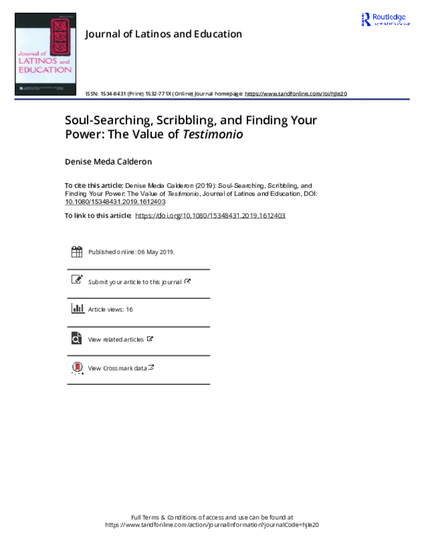 (PDF) Soul-Searching, Scribbling, and Finding Your Power: The Value of ...