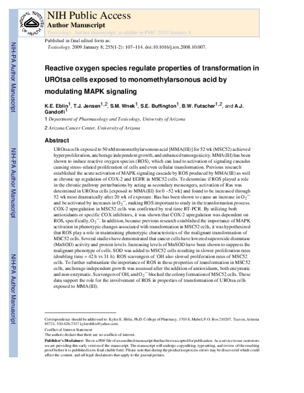 (PDF) Reactive oxygen species regulate properties of transformation in ...