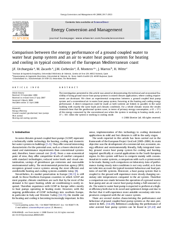 (PDF) Comparison between the energy performance of a ground coupled ...