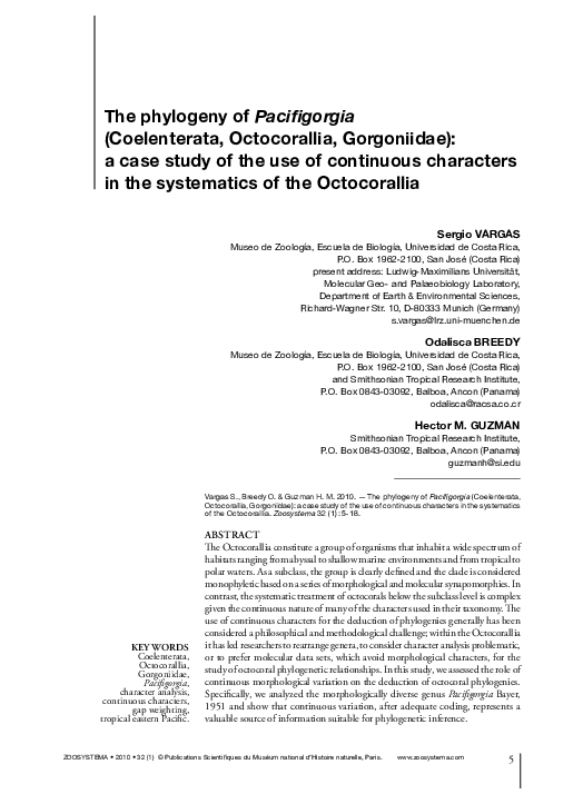 (PDF) The phylogeny ofPacifigorgia(Coelenterata, Octocorallia ...