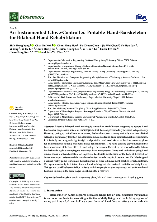 (PDF) An Instrumented Glove-Controlled Portable Hand-Exoskeleton for ...
